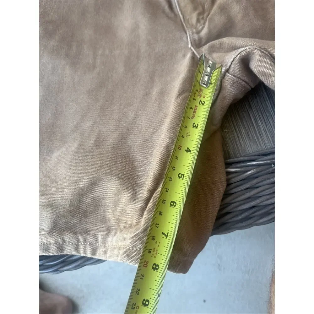 VTG Carhartt B25 Tan Canvas Carpenter Shorts Sz36 Faded Work Skater Grunge USA